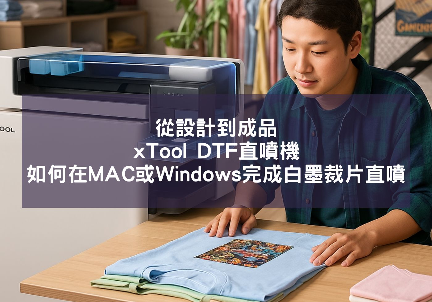 從設計到成品,xTool DTF直噴機如何在MAC或Windows上完成白墨裁片直噴
