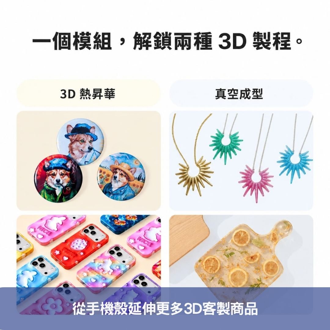 從手機殼延伸更多3D客製商品
